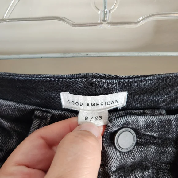 Good American Jeans womens 2/26 Black Good Waist Slit waistband skinny jeans - Picture 4 of 10